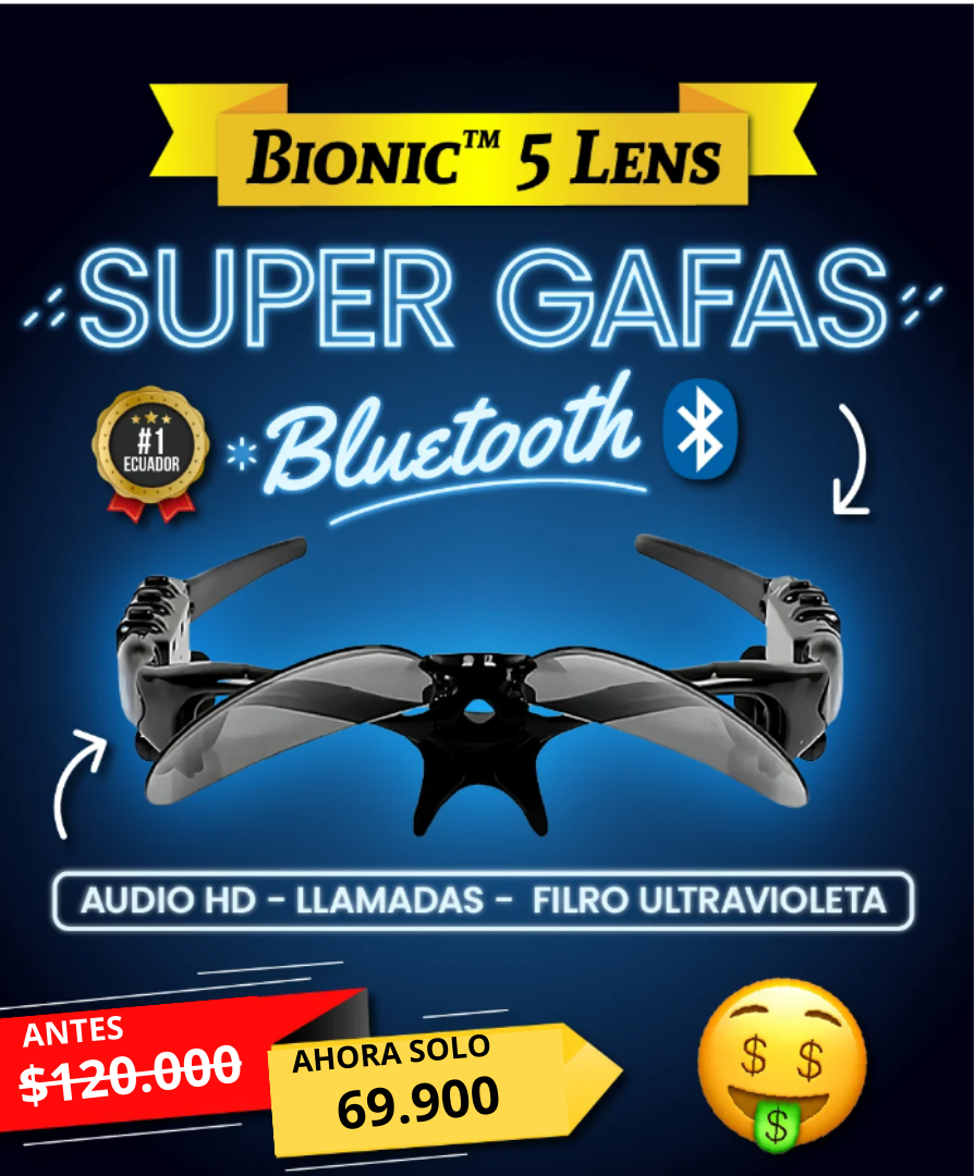 (x1) Gafas bluetooch por $69.900 pesos